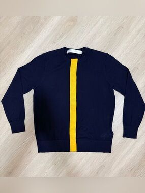 Victoria Beckham Blue and Gold Sweater Size 6